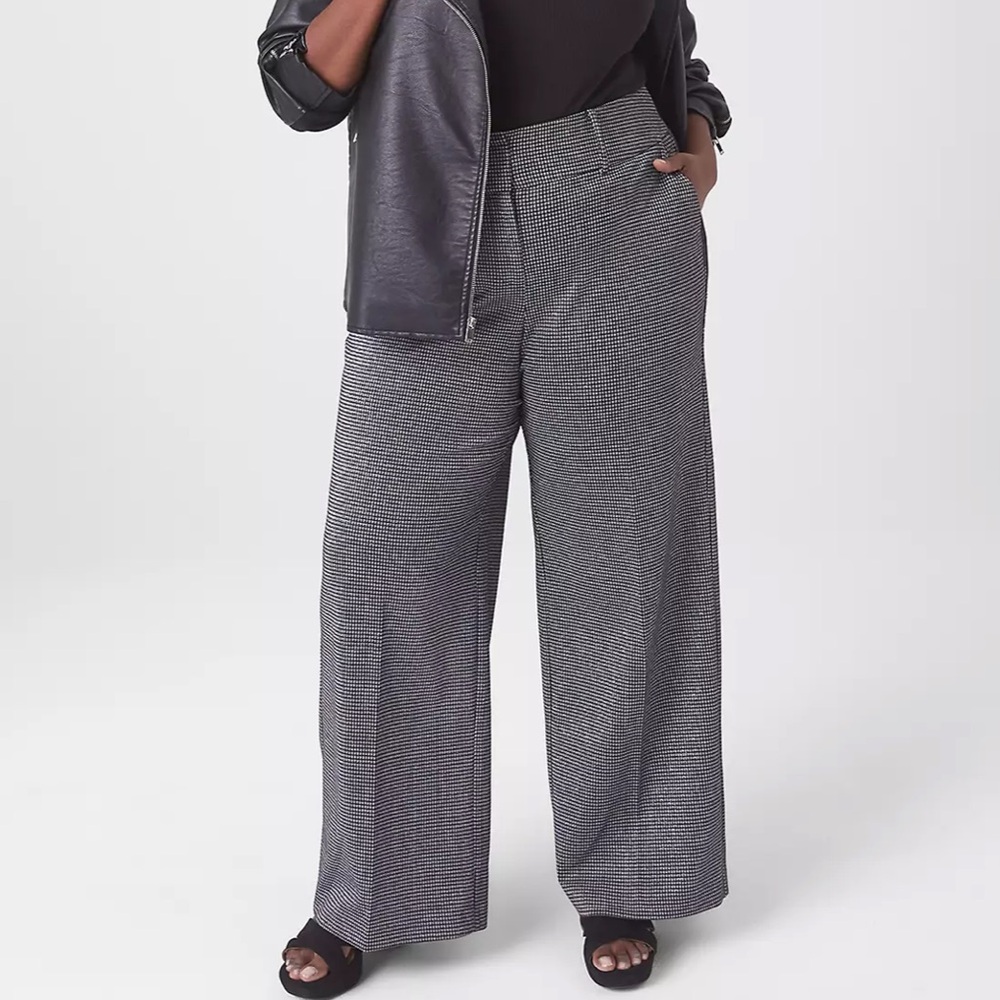 Lane Bryant metallic sexy black grey stripe pant outlet exclusive NWT plus sz 20